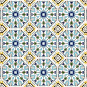 BOUGIE Faïence Mauresque Motifs Bleus 28×45 cm