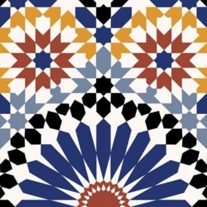 FES Faïence Mauresque Motifs Bleues 15×30 cm