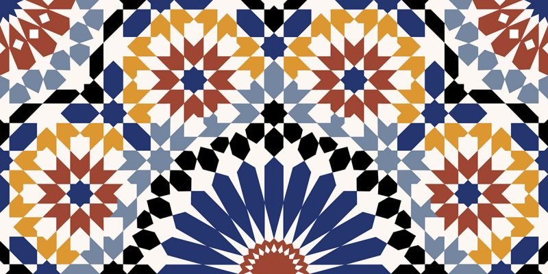 FES Faïence Mauresque Motifs Bleus 15x30 cm