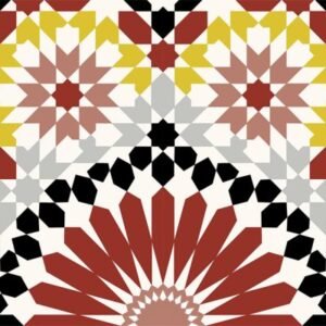 FES Faïence Mauresque Motifs Rouges 15×30 cm