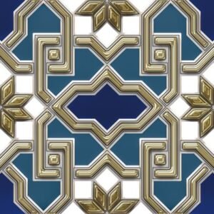 MEDINA Faïence Mauresque Motifs Or 15×30 cm