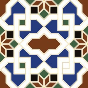 MEDINA Faïence Mauresque Motifs Terrableue 15×30 cm