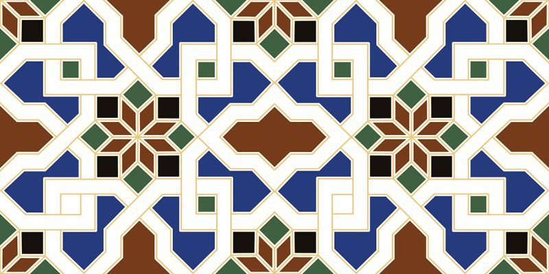 MEDINA Faïence Mauresque Motifs Terrableue 15x30 cm