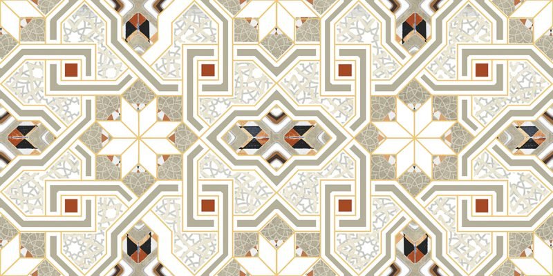 MEDINA Faïence Mauresque Motifs Verts 15x30 cm