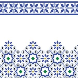 NOUDJOUM Faïence Mauresque Frise Bleue 28×45 cm