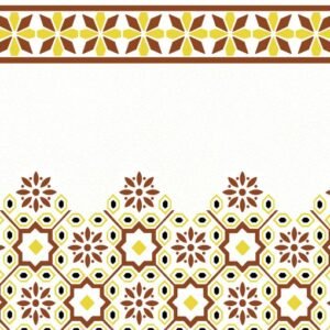 NOUDJOUM Faïence Mauresque Frise Jaune 28×45 cm