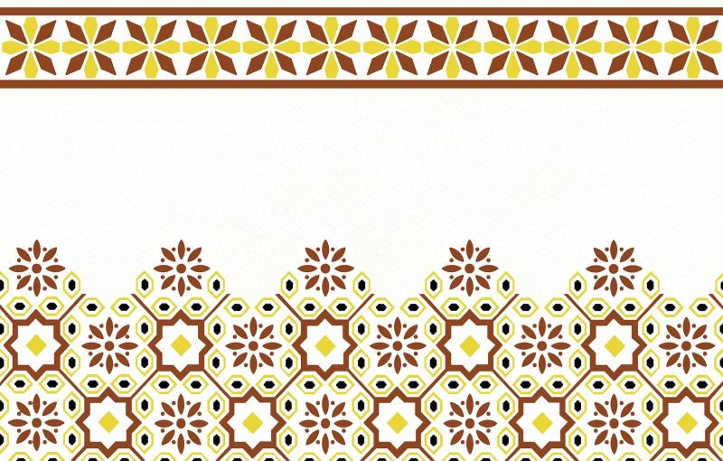 NOUDJOUM Faïence Mauresque Frise Jaune 28x45 cm