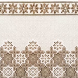 NOUDJOUM Faïence Mauresque Frise Marron 28×45 cm