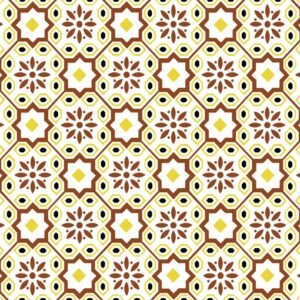 NOUDJOUM Faïence Mauresque Motifs Jaune 28×45 cm