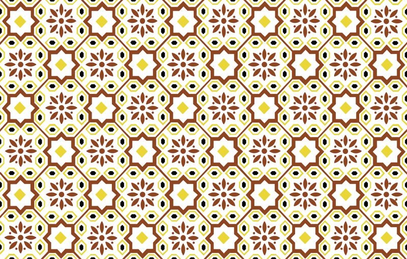 NOUDJOUM Faïence Mauresque Motifs Jaune 28x45 cm
