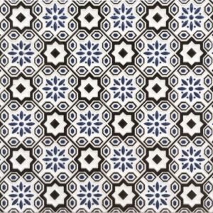 NOUDJOUM Faïence Mauresque Motifs Noirs 28×45 cm