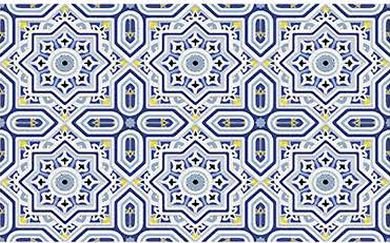 PROTECTION Faïence Mauresque Motifs Bleus 28x45 cm