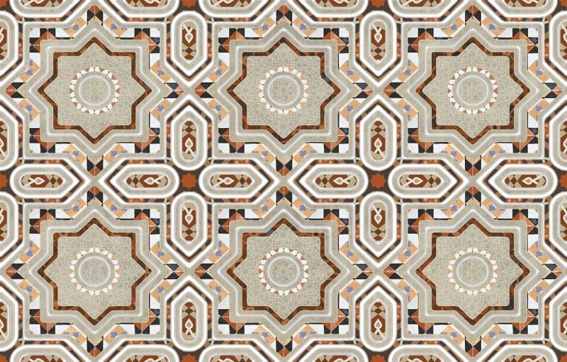 PROTECTION Faïence Mauresque Motifs Marrons 28x45 cm