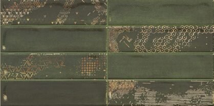 RÉTRO VERT OR Carrelage mural Faïence Mosaïque 30x60 cm