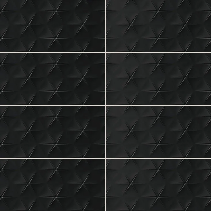 DEKIMASU ÉTOILES NOIR Carrelage mural Mosaïque 25x75 cm