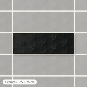DEKIMASU ÉTOILES NOIR Carrelage mural Mosaïque 25x75 cm