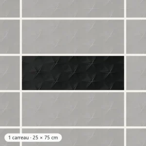 DEKIMASU ÉTOILES NOIR Carrelage mural Mosaïque 25x75 cm