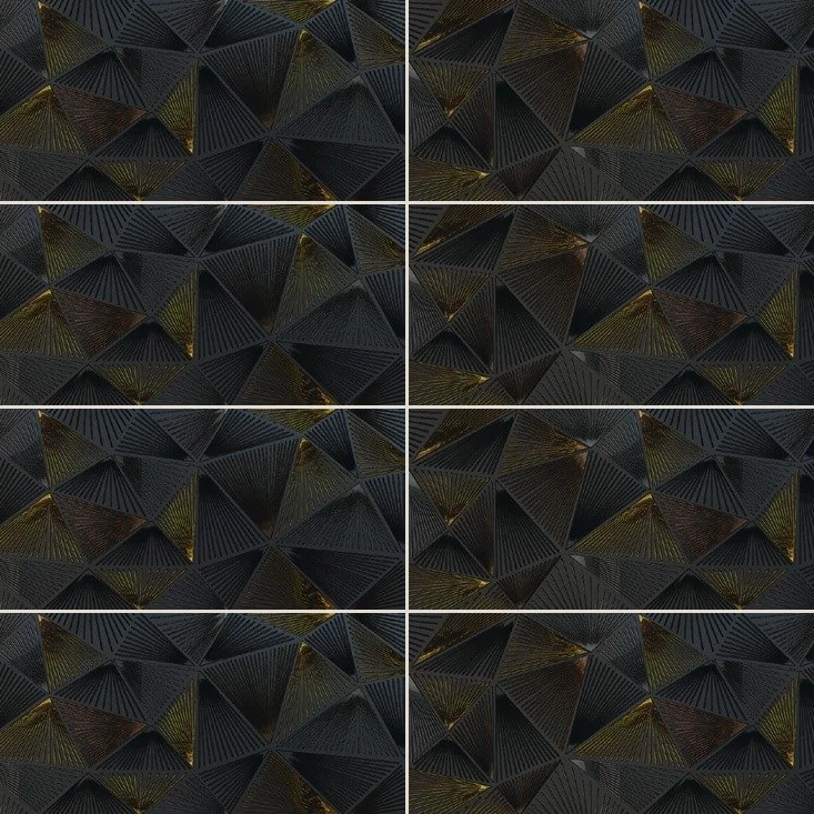 DEKIMASU LUXOR NOIR Carrelage mural Mosaïque 25x75 cm