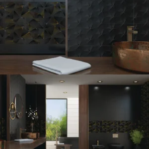 DEKIMASU UNI NOIR Carrelage mural Mosaïque 25×75 cm