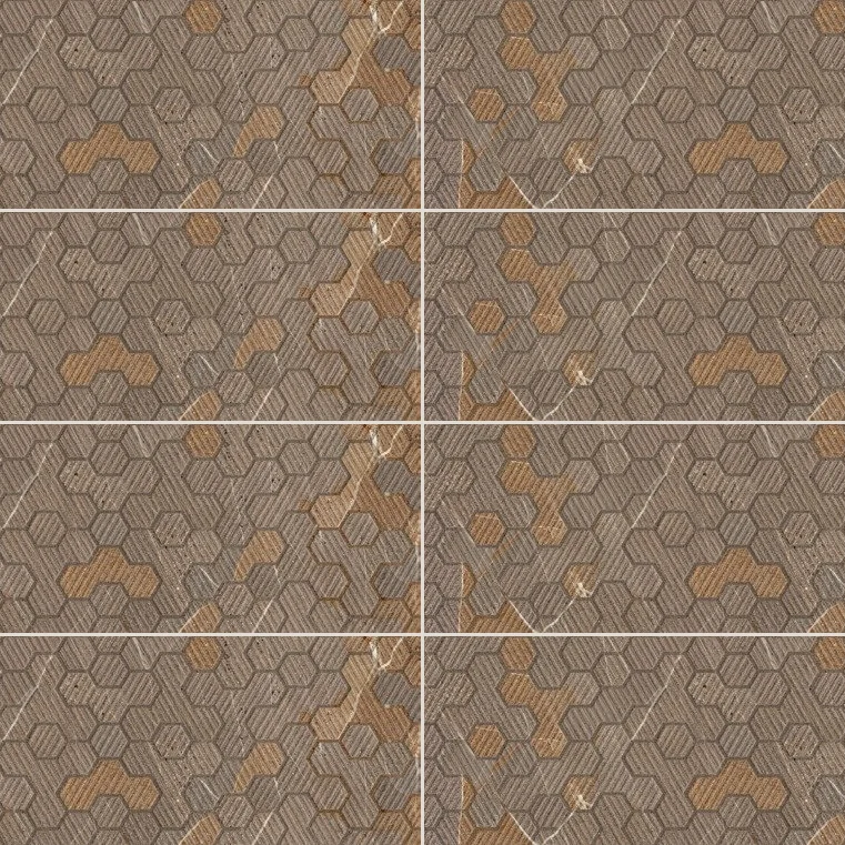 NID D’ABEILLE CHOCOLAT OR Carrelage mural Mosaïque 30x90 cm