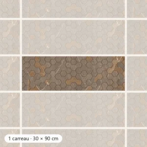 NID D’ABEILLE CHOCOLAT OR Carrelage mural Mosaïque 30x90 cm