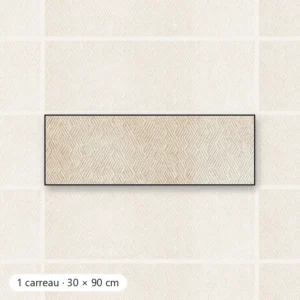 NID D’ABEILLE IVOIRE Carrelage mural Mosaïque 30x90 cm