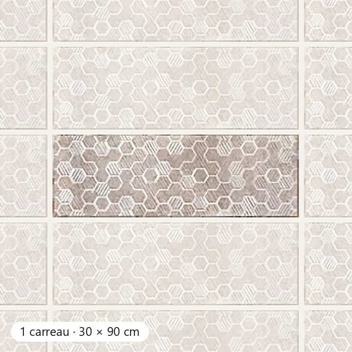 NID D‘ABEILLE TAUPE MIX Carrelage mural Mosaïque 30×90 cm