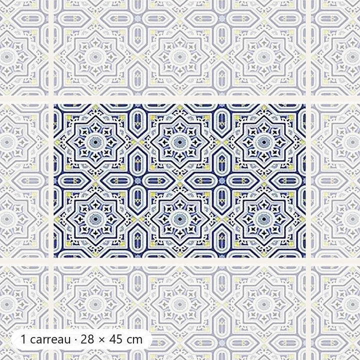 PROTECTION Faïence Mauresque Motifs Bleus 28×45 cm