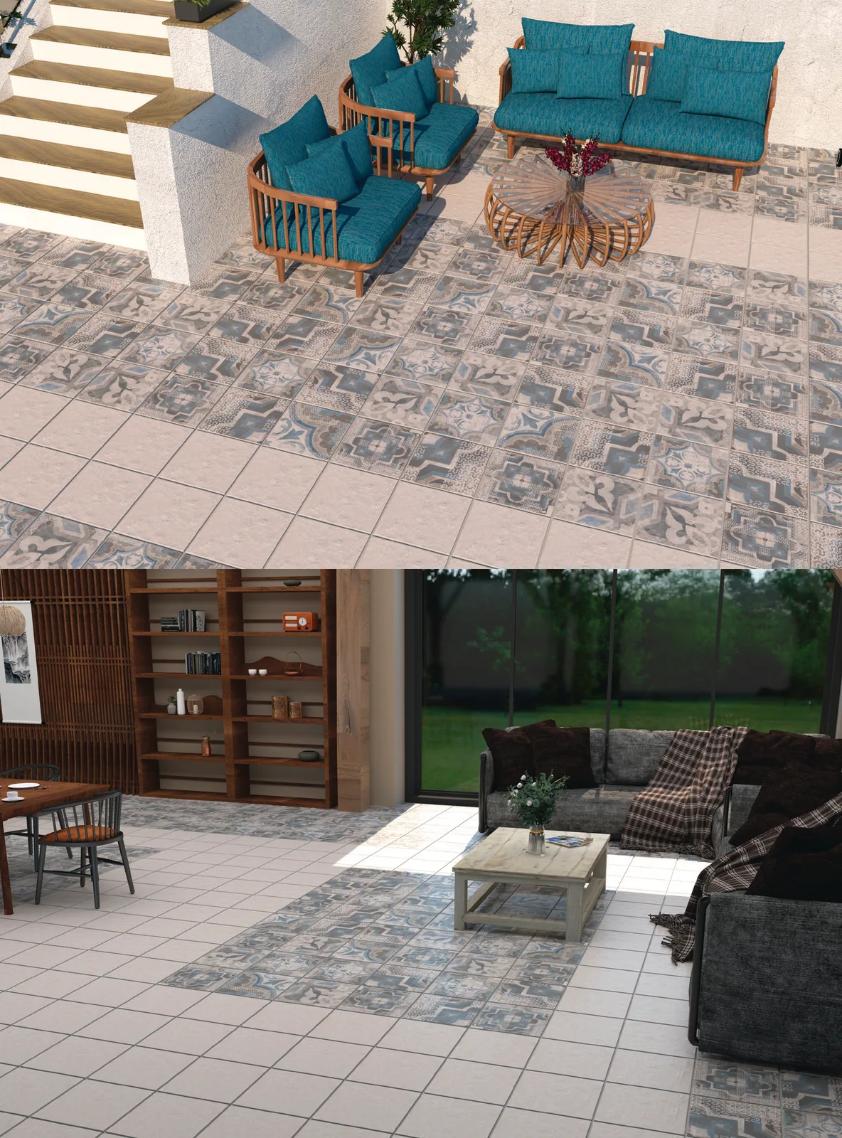 RAVELLO BLEU Carrelage sol Mosaïque 33x33 cm