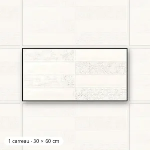 RÉTRO BLANC PATCHWORK Carrelage mural Faïence Mosaïque 30x60 cm