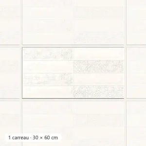 RÉTRO BLANC PATCHWORK Carrelage mural Faïence Mosaïque 30x60 cm