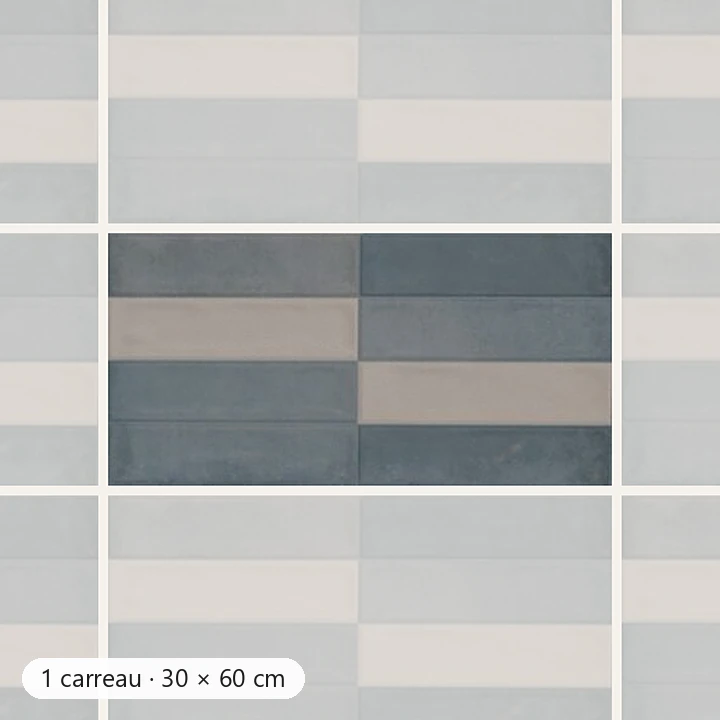 RÉTRO BLEU MIX Carrelage mural Faïence Mosaïque 30x60 cm