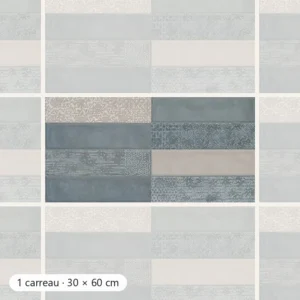 RÉTRO BLEU MIX PATCHWORK Carrelage mural Faïence Mosaïque 30x60 cm