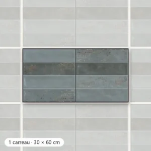 RÉTRO BLEU OR Carrelage mural Faïence Mosaïque 30x60 cm