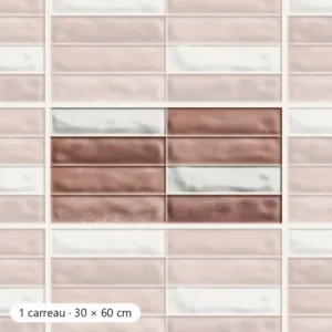 RÉTRO BRIQUE Carrelage mural Faïence Mosaïque 30x60 cm