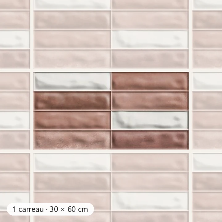 RÉTRO BRIQUE Carrelage mural Faïence Mosaïque 30×60 cm