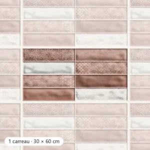 RÉTRO BRIQUE PATCHWORK Carrelage mural Faïence Mosaïque 30x60 cm
