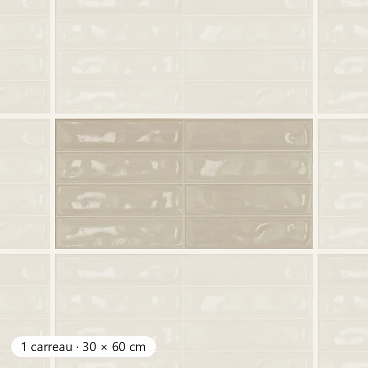 RÉTRO IVOIRE Carrelage mural Faïence Mosaïque 30×60 cm