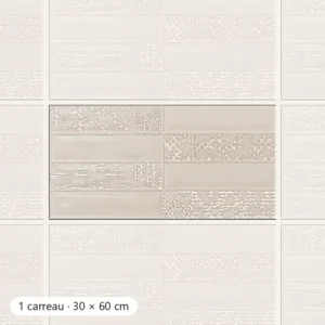 RÉTRO IVOIRE MIX PATCHWORK Carrelage mural Faïence Mosaïque 30x60 cm