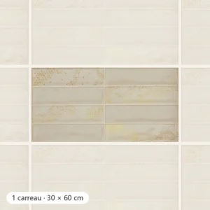 RÉTRO IVOIRE OR Carrelage mural Faïence Mosaïque 30x60 cm