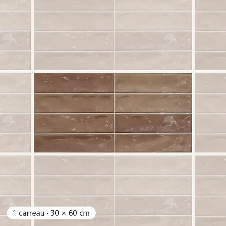 RÉTRO MARRON Carrelage mural Faïence Mosaïque 30×60 cm