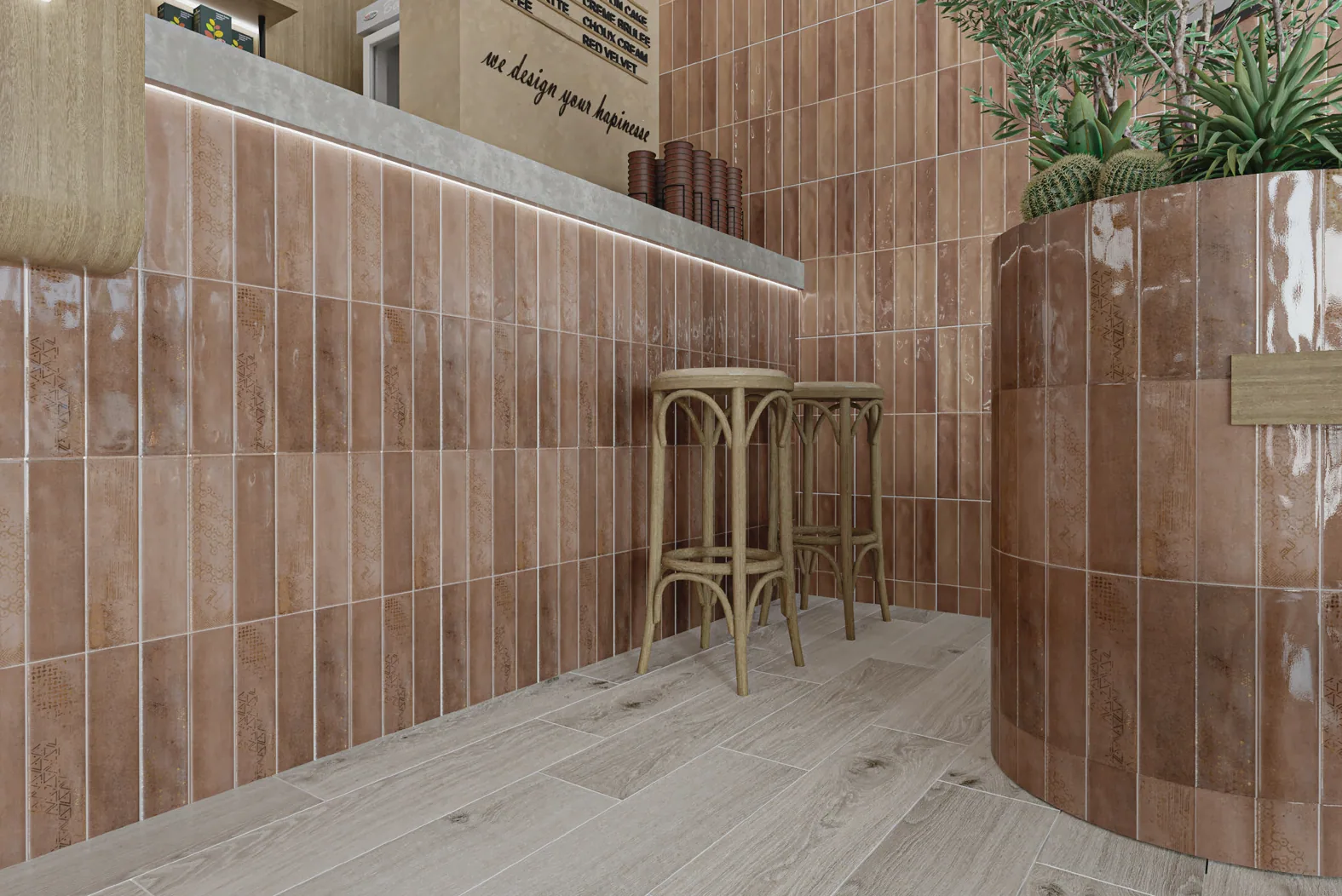 RÉTRO MARRON Carrelage mural Faïence Mosaïque 30x60 cm