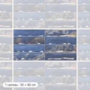 RÉTRO OCÉAN OR Carrelage mural Faïence Mosaïque 30×60 cm