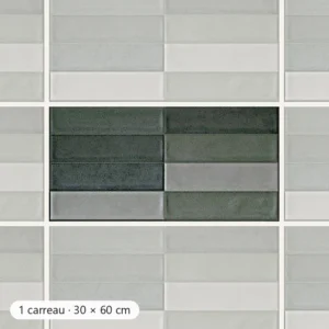 RÉTRO VERT MIX Carrelage mural Faïence Mosaïque 30x60 cm