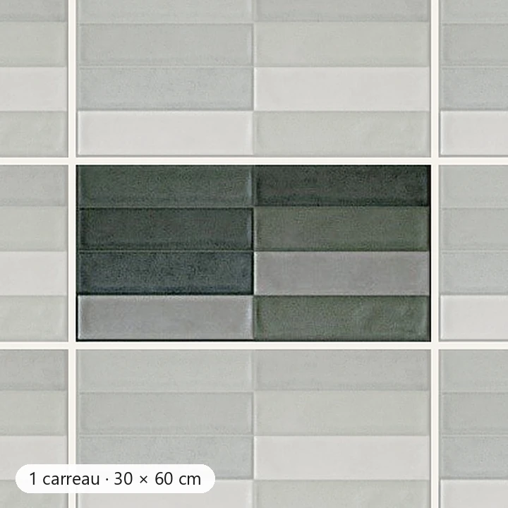 RÉTRO VERT MIX Carrelage mural Faïence Mosaïque 30×60 cm