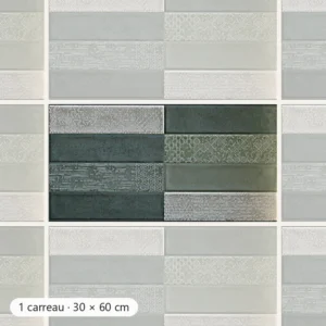 RÉTRO VERT MIX PATCHWORK Carrelage mural Faïence Mosaïque 30x60 cm