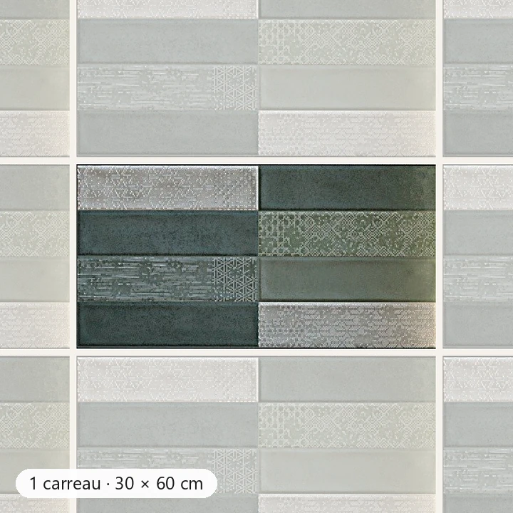 RÉTRO VERT MIX PATCHWORK Carrelage mural Faïence Mosaïque 30×60 cm