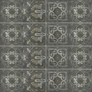 TAJ MAHAL DÉCOR B NOIR Carrelage mural Mosaïque 25×75 cm