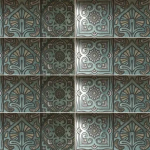 TAJ MAHAL DÉCOR B TURQUOISE Carrelage mural Mosaïque 25×75 cm